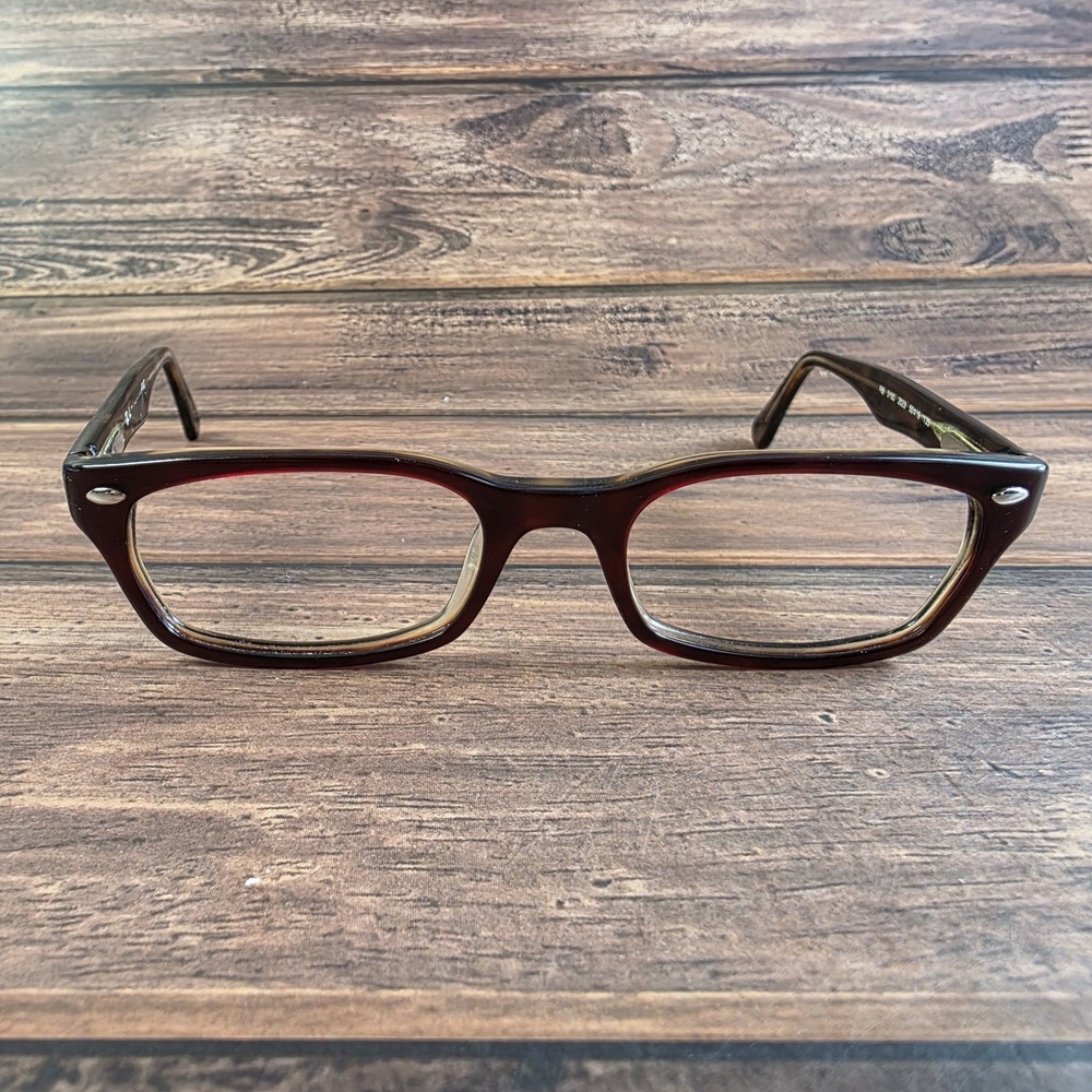 Ray-Ban RB 5150 2023 Dark Havana Tortoise Red Rectangular Eyeglasses‎ 50-19-135